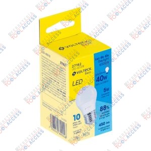 Foco LED 5W (40W) G45, 6500K blanca fría, 450 lm, Volteck