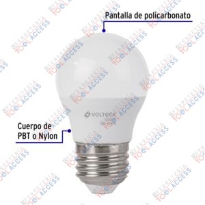 Alternative view of Foco LED 5W (40W) G45, 6500K blanca fría, 450 lm, Volteck
