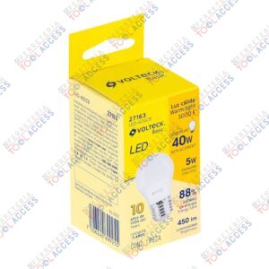 Foco LED 5W (40W) G45, 3000K blanca cálida, 450 lm, Volteck
