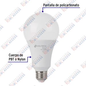 Alternative view of Foco LED 18W (125W) A25, 3000K blanca cálida, 1800 lm, Volteck