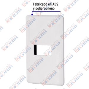 Alternative view of Placa 1 módulo de ABS, blanca, VOLTECK BASIC