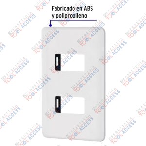 Alternative view of Placa 2 módulos de ABS, blanca, VOLTECK BASIC