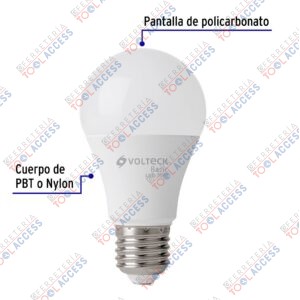 Alternative view of Pack 4 focos LED 10W (75W) A19, 6500K fría, 950 lm, Volteck