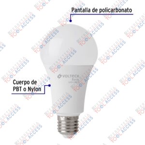 Alternative view of Pack 4 focos LED 16W (100W) A22, 6500K fría, 1550 lm, Volteck