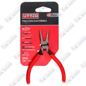 Pinza para electricista con mango rubber grip con resorte punta cónica lisa de 4-3/4", Urrea