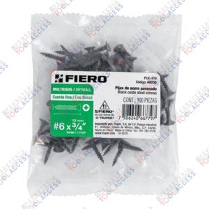 100 pijas 6x3/4"cabeza plana phillips multiusos cuerda fina, Fiero