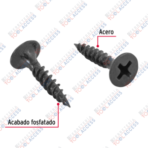 Alternative view of 100 pijas 6x3/4"cabeza plana phillips multiusos cuerda fina, Fiero