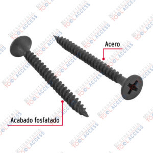 Alternative view of 100 pijas 6 x 2"cabeza plana phillips multiusos cuerda fina, Fiero