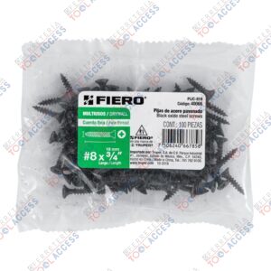 100 pijas 8x3/4"cabeza plana phillips multiusos cuerda fina, Fiero