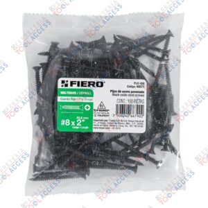 100 pijas 8 x 2"cabeza plana phillips multiusos cuerda fina, Fiero