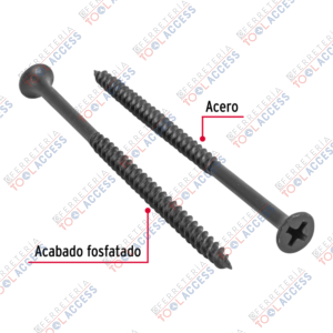 Alternative view of 100 pijas 8 x 3"cabeza plana phillips multiusos cuerda fina, Fiero