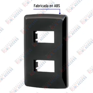 Alternative view of Placa de 2 módulos, negra, Línea Italiana, VOLTECK