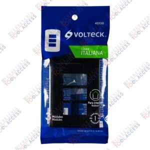 Placa de 3 módulos, negra, Línea Italiana, VOLTECK