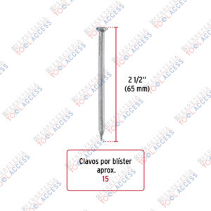 Alternative view of Blíster con 15 clavos galvanizados p/concreto 2-1/2", FIERO