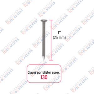 Alternative view of Blíster con 130 clavos estándar 1" con cabeza, FIERO