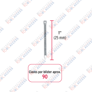 Alternative view of Blíster con 90 clavos estándar 1" sin cabeza, FIERO