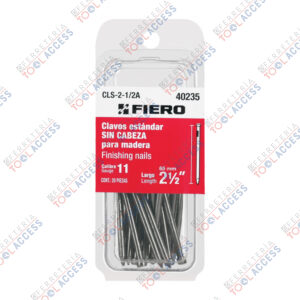 Blíster con 20 clavos estándar 2-1/2" sin cabeza, FIERO