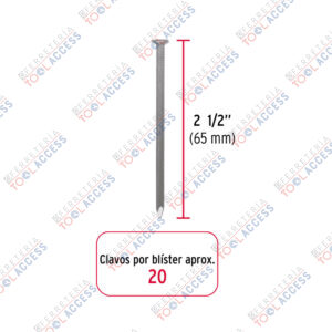 Alternative view of Blíster con 20 clavos estándar 2-1/2" sin cabeza, FIERO