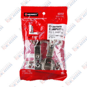 2 bisagras bidimensionales 110°, cobertura completa, HERMEX