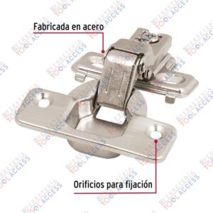 Alternative view of 2 bisagras bidimensionales 90°, completa, brazo corto, Hermex