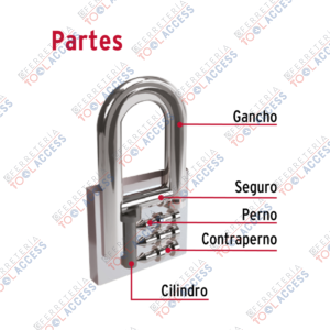 Alternative view of Candado de hierro 45 mm, gancho largo en caja, HERMEX