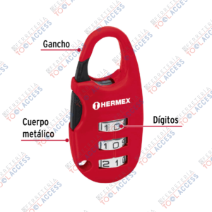 Alternative view of Candado maletero de combinación 25 mm, blíster, HERMEX