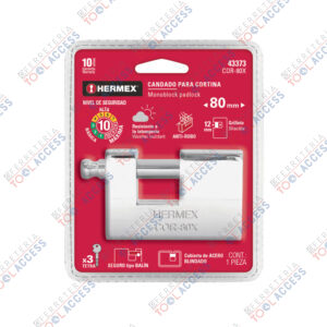 Candado antipalanca, 80mm, blindado, llave tetra, HERMEX