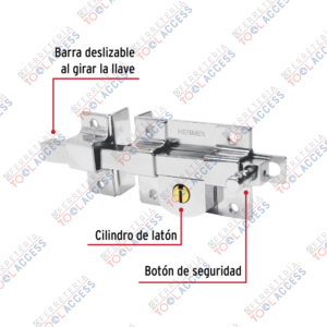 Alternative view of Cerradura de barra libre, izquierda, HERMEX