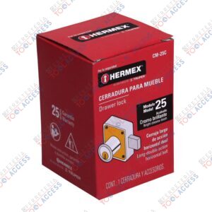 Cerradura para mueble, modelo 25, cromo, HERMEX