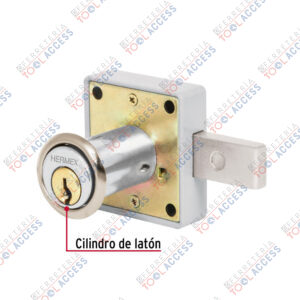 Alternative view of Cerradura para mueble, modelo 25, cromo, HERMEX