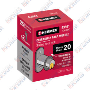 Cerradura para mueble, modelo 20, cromo, HERMEX