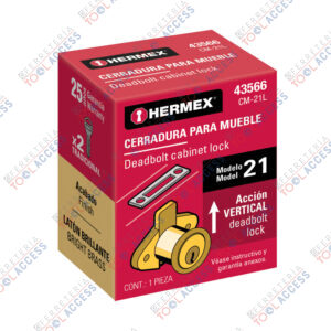 Cerradura para mueble, modelo 21, latón, HERMEX
