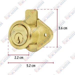 Alternative view of Cerradura para mueble, modelo 21, latón, HERMEX