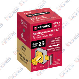 Cerradura para mueble, modelo 25, latón, HERMEX