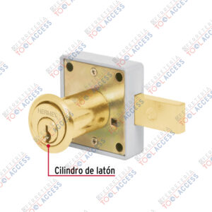 Alternative view of Cerradura para mueble, modelo 25, latón, HERMEX