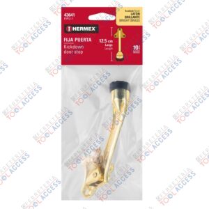 Fijapuerta metálico, acabado latón brillante, HERMEX