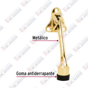 Alternative view of Fijapuerta metálico, acabado latón brillante, HERMEX