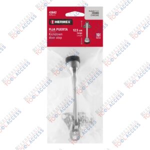 Fijapuerta metálico, acabado cromo, HERMEX
