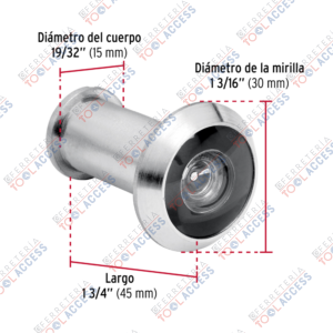 Alternative view of Mirilla de seguridad acabado cromo mate, HERMEX