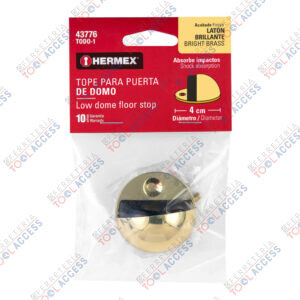 Tope tipo domo para puerta, acabado latón brillante, HERMEX