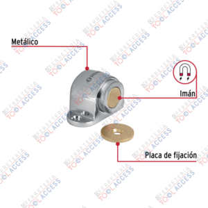 Alternative view of Tope para puerta magnético, acabado cromo, HERMEX