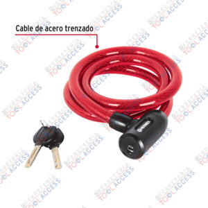 Alternative view of Candado de cable con llave, 15mm X 1.20 m, HERMEX