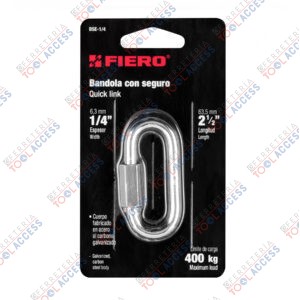 Bandola de acero de 1/4" con seguro, FIERO