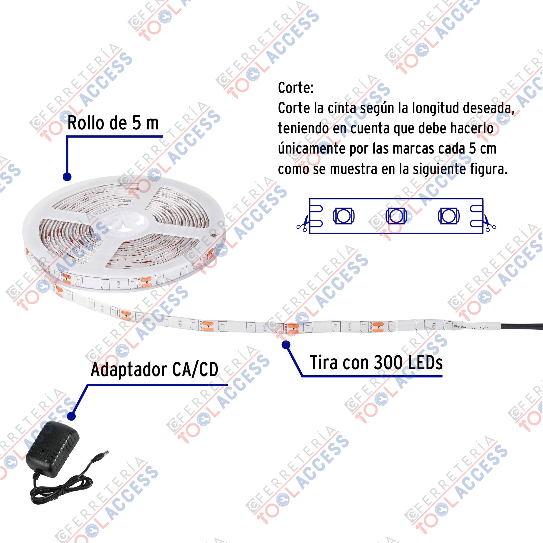 Tira LED 16 W para interior y exterior, 5 m, rojo, VOLTECK - Imagen 3