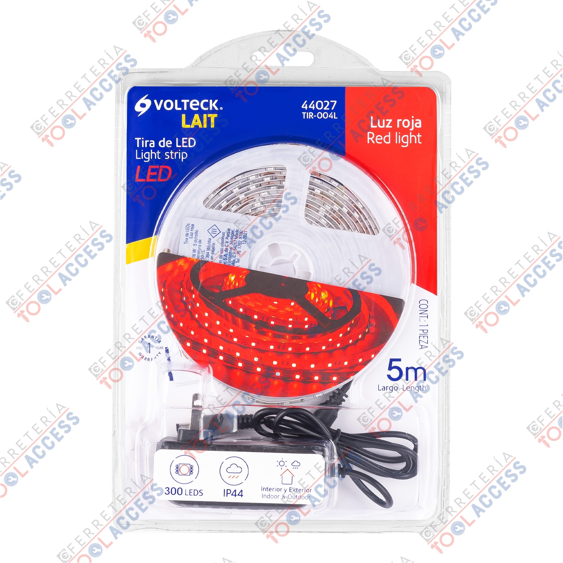 Tira LED 16 W para interior y exterior, 5 m, rojo, VOLTECK - Imagen 2
