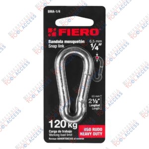 Bandola mosquetón de acero 1/4", FIERO