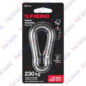 Bandola mosquetón de acero 5/16", FIERO