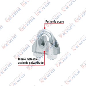 Alternative view of Blíster c/2 nudos (perros) de hierro p/cable de 1/8", FIERO