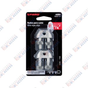 Blíster c/2 nudos (perros) de hierro p/cable de 1/4", FIERO
