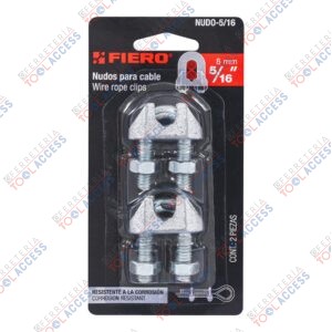 Blíster c/2 nudos (perros) de hierro p/cable de 5/16", FIERO